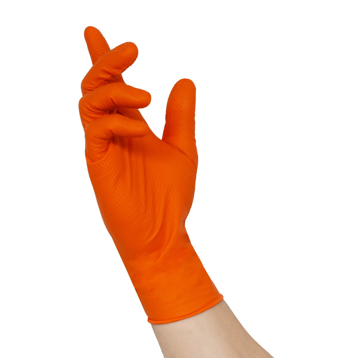 NITRAS TOUGH GRIP N, Nitril-Einmalhandschuhe, orange, EN ISO 374, Box à 50 Stück NITRAS