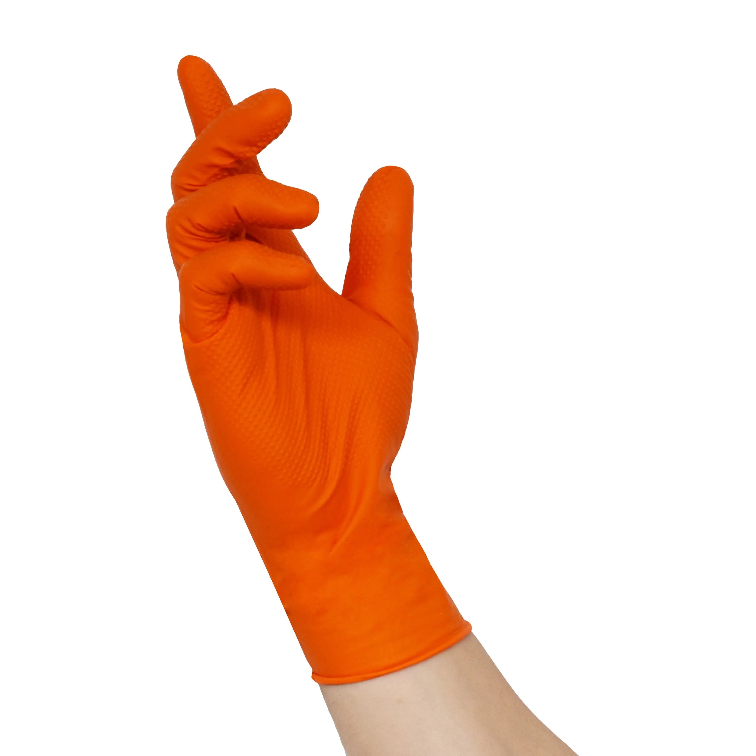 NITRAS TOUGH GRIP N, Nitril-Einmalhandschuhe, orange, EN ISO 374, Box à 50 Stück NITRAS