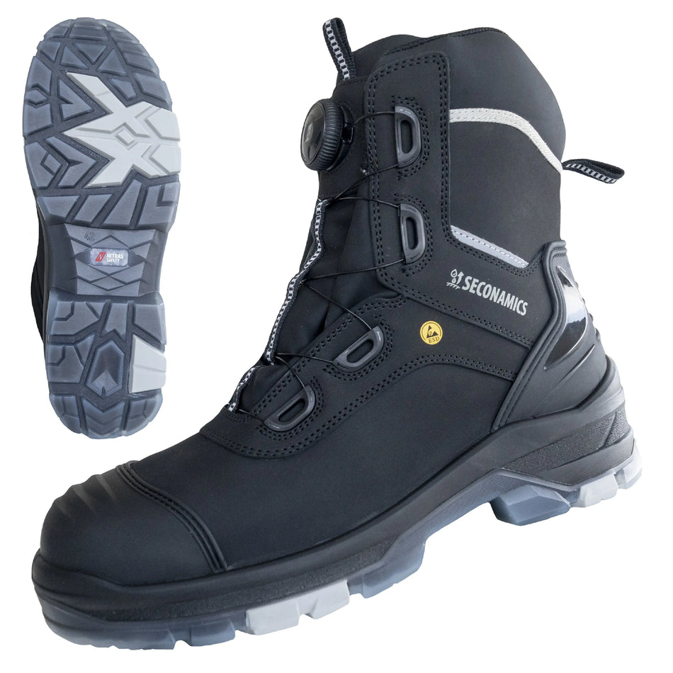 NITRAS ULTIMATE STEP HIGH FIT, S7S CI FO SC SR, Sicherheitsstiefel, hoch, schwarz, EN ISO 20345, EN IEC 61340-4-3, DGUV Regel 112-191 NITRAS
