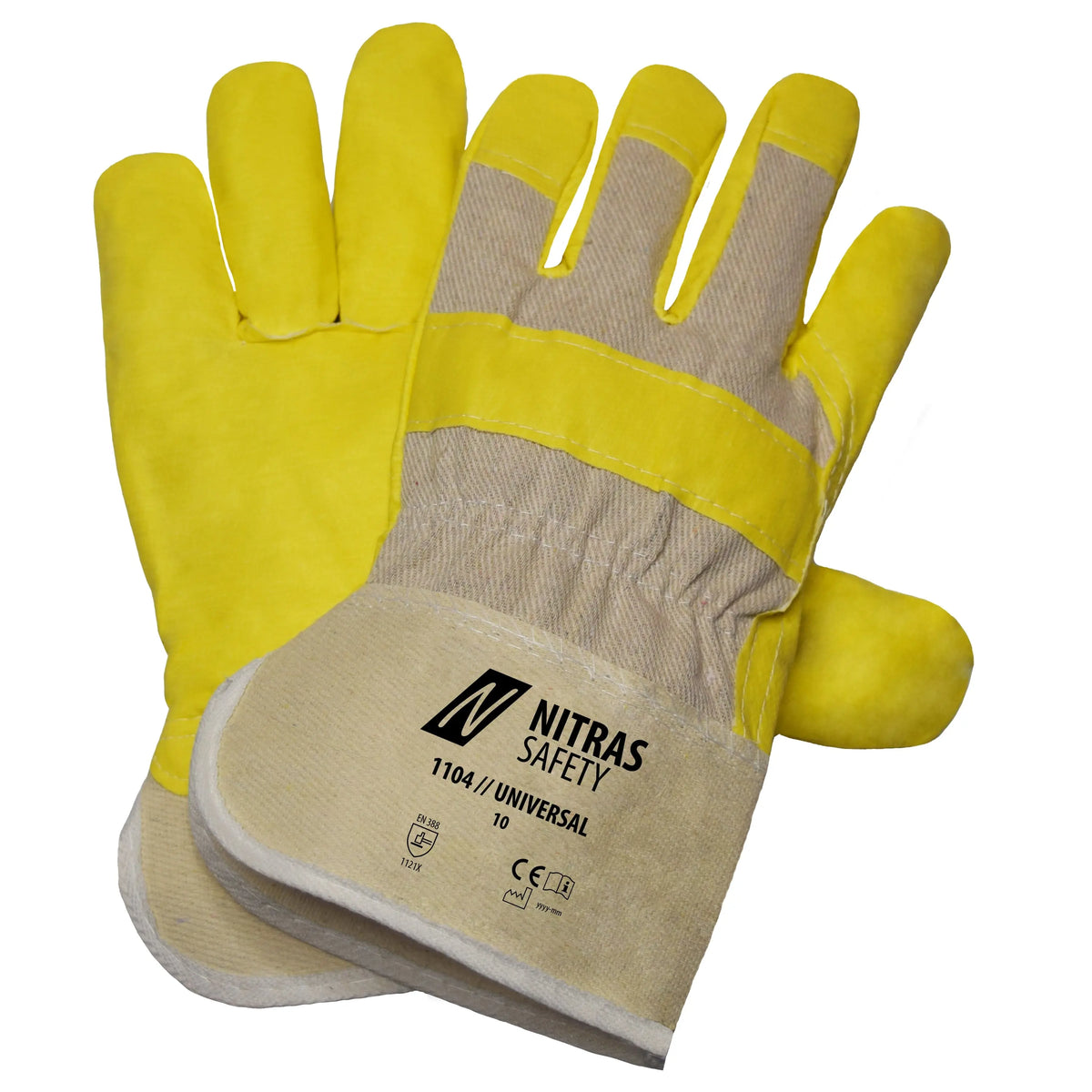 NITRAS UNIVERSAL, Kunstlederhandschuhe, naturfarben / gelb, EN 388 NITRAS