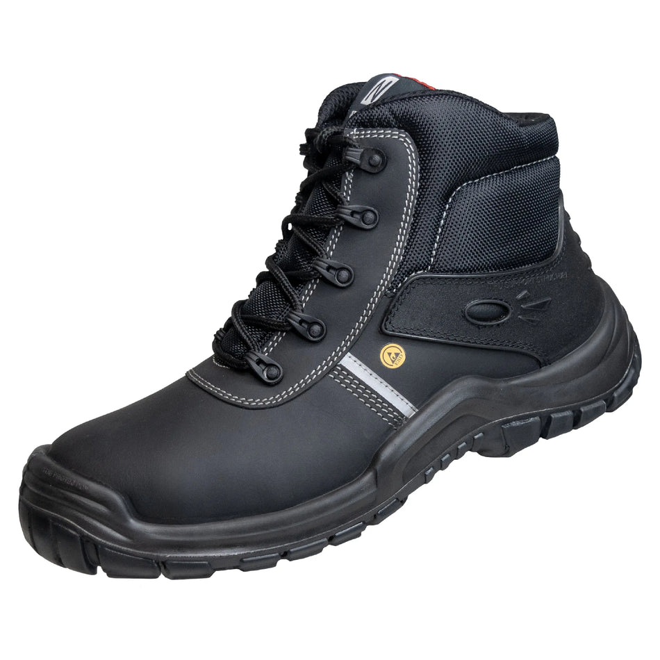 NITRAS UTILITY STEP MID, S3L CI FO SR Sicherheitsstiefel, schwarz, EN ISO 20345, EN IEC 61340-4-3, DGUV Regel 112-191 NITRAS