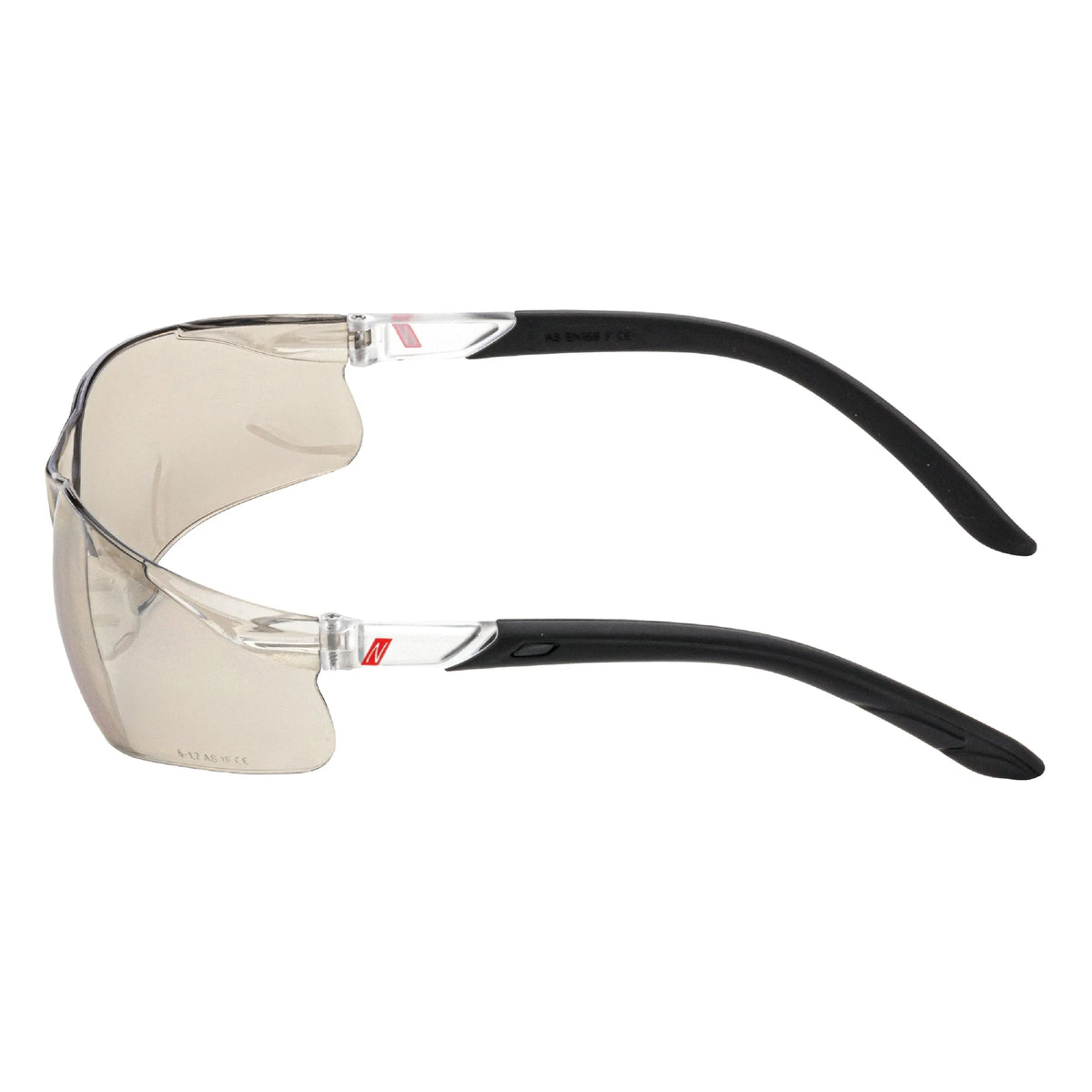 NITRAS VISION PROTECT, Schutzbrille, beige / schwarz, silber verspiegelt,  EN 166 NITRAS
