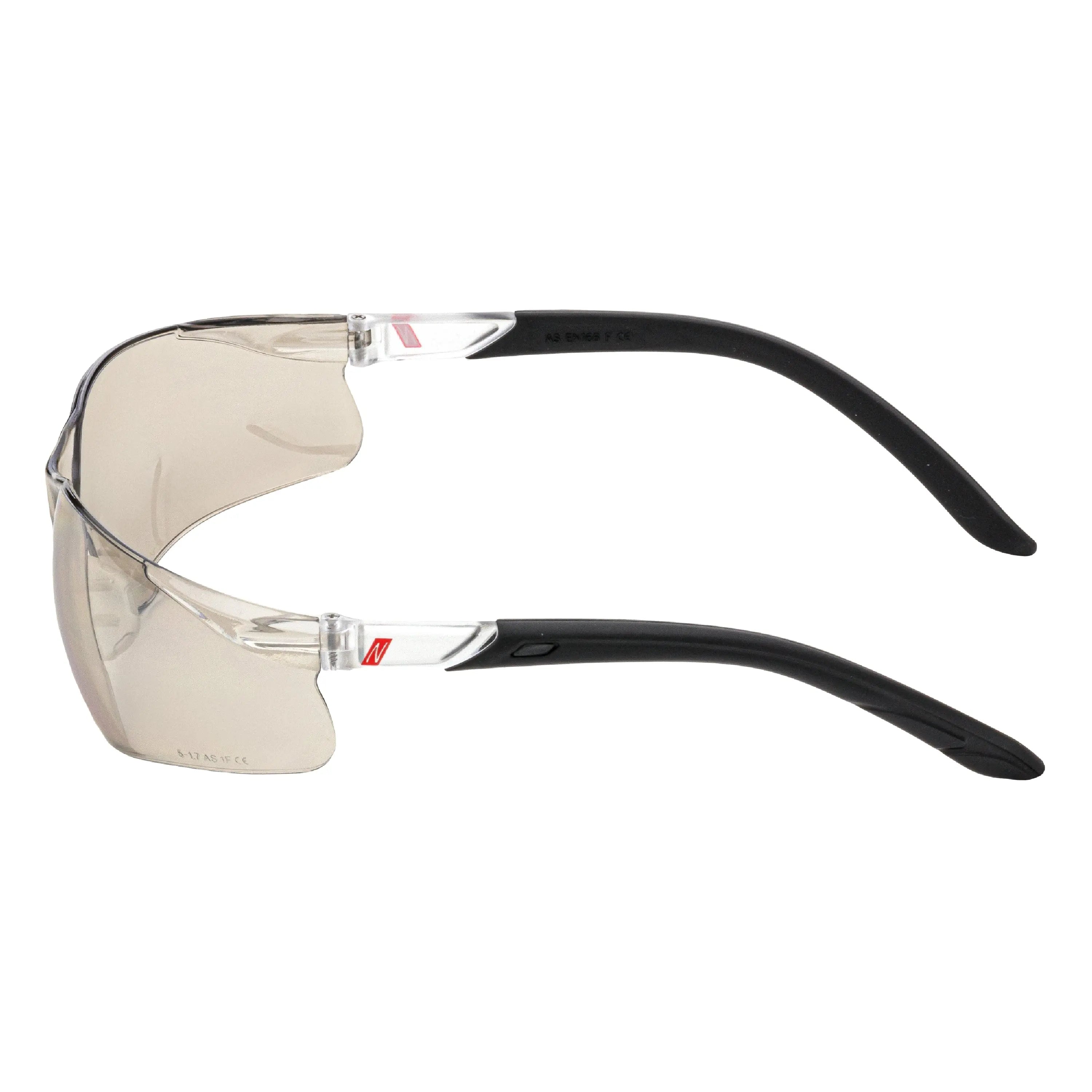 NITRAS VISION PROTECT, Schutzbrille, beige / schwarz, silber verspiegelt,  EN 166 NITRAS