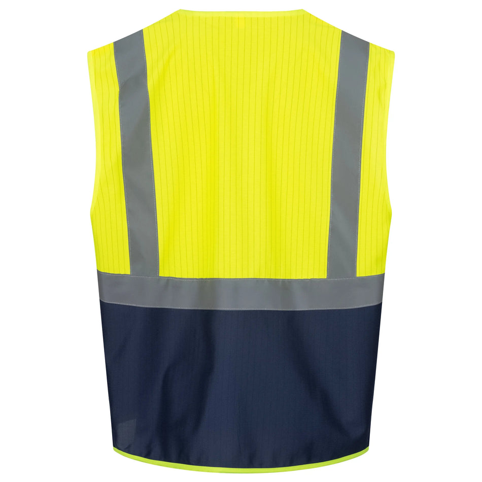 NITRAS Warn-Weste, neongelb/marineblau, EN ISO 13688, EN ISO 20471, EN 1149 NITRAS