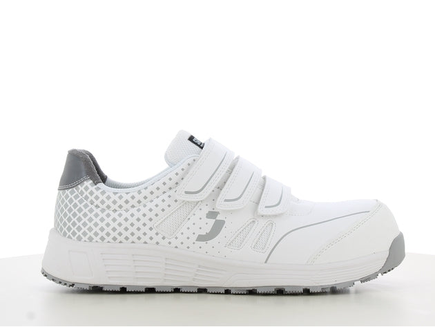 bequemer metallfreier Sneaker mit breiter Zehenkappe und Klettverschluss