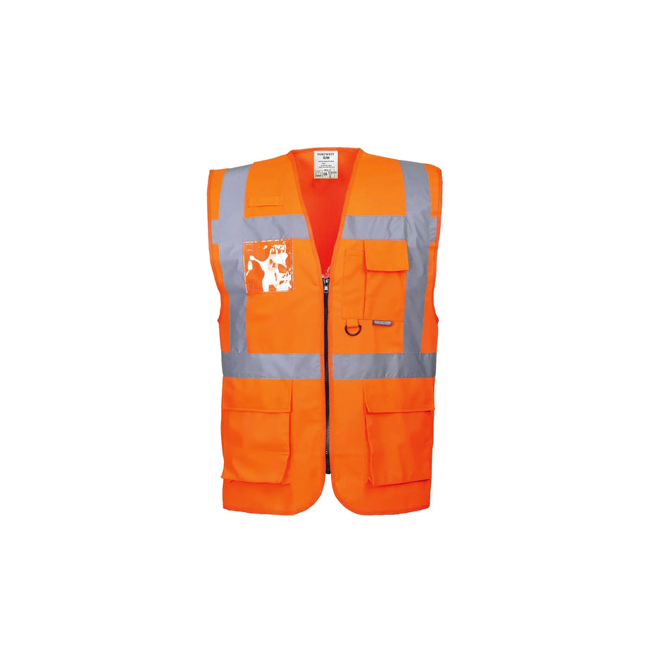 Portwest Warnschutzweste Profi Sicherheitsweste Warnweste Executive S476 Orange - Workschutz.de