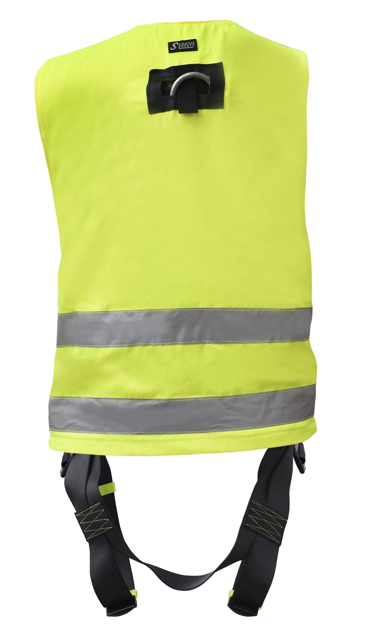 REFLEX 1, Zweipunktauffanggurt mit hochsichtbarer gelben Arbeitsweste mit mehreren Taschen
