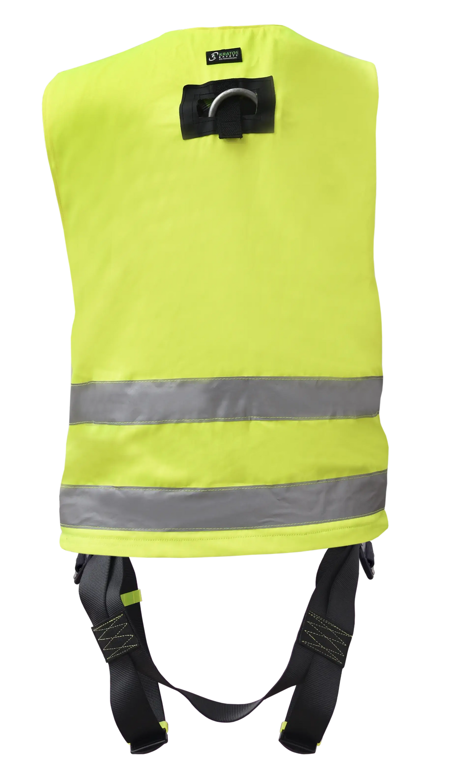 REFLEX 1, Zweipunktauffanggurt mit hochsichtbarer gelben Arbeitsweste mit mehreren Taschen