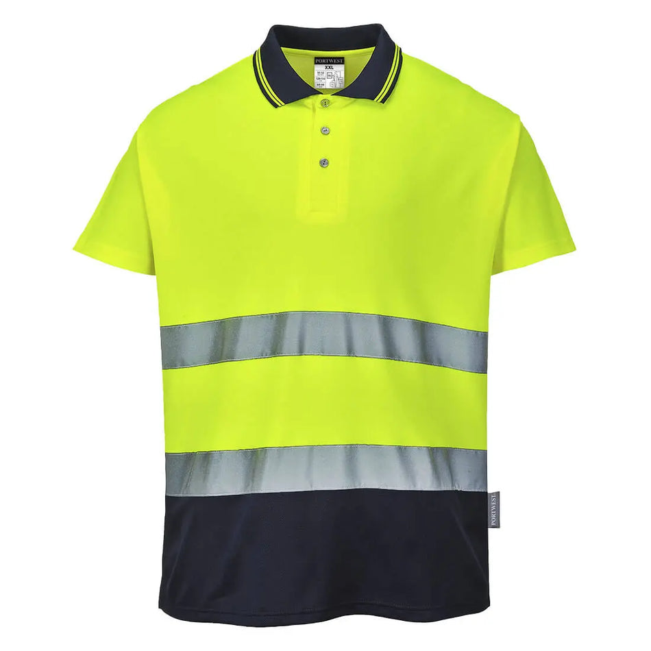 Warnschutz Cotton Comfort Kontrast Poloshirt kurzarm  S174 Workschutz.de