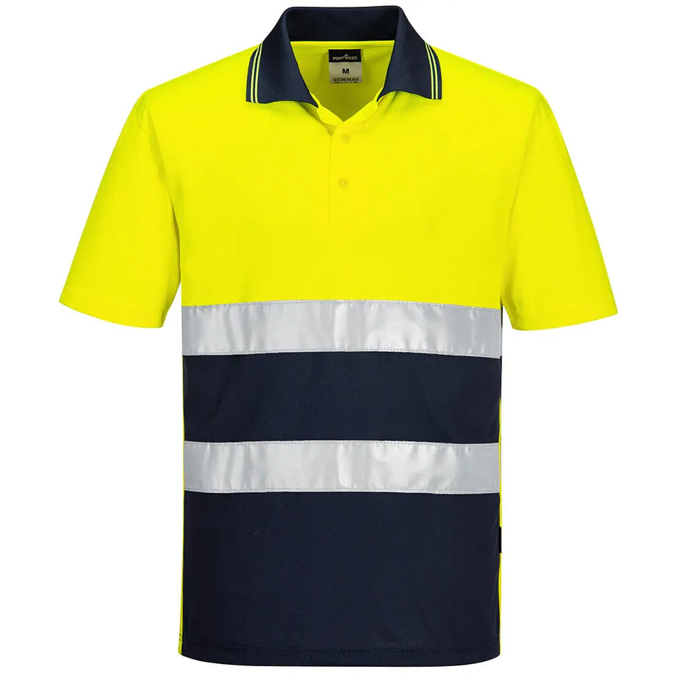 Leichtes Warnschutz Kontrast-Poloshirt kurzarm  S175 Workschutz.de