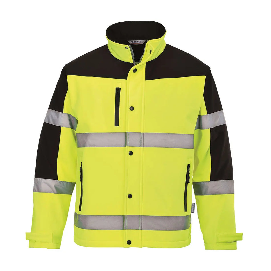 Warnschutz Kontrast Softshell-Jacke (3L) S429 Workschutz.de