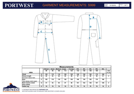 Euro-Arbeitsoverall aus Polyester-Baumwolle S999 Workschutz.de