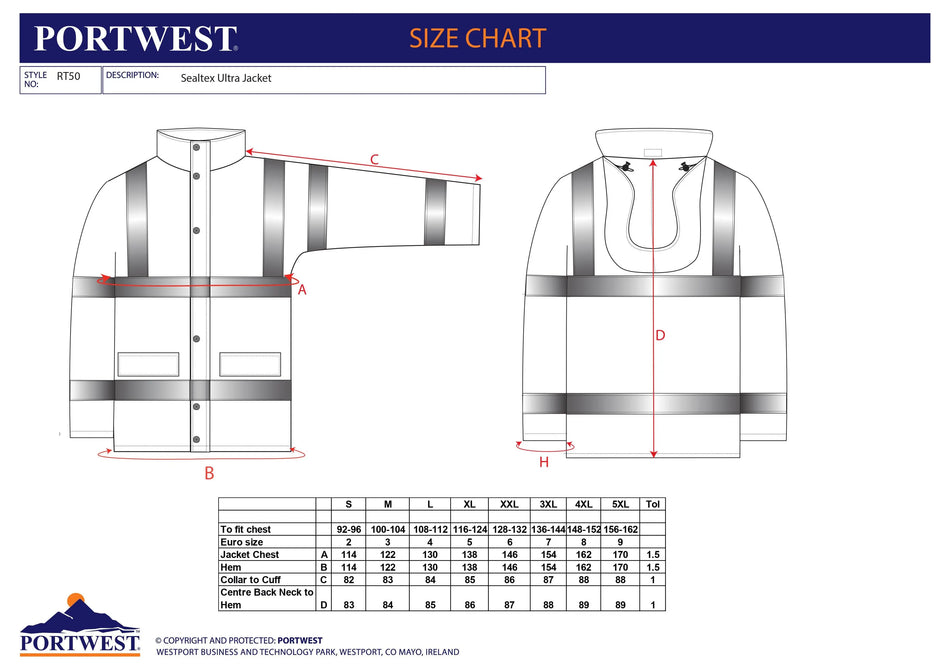 Sealtex™ Ultra Warnschutz Regenjacke RT50 Portwest