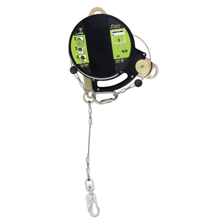 T-LINE, Retractable fall arrester with steel dual safety cable, lg. 12 m