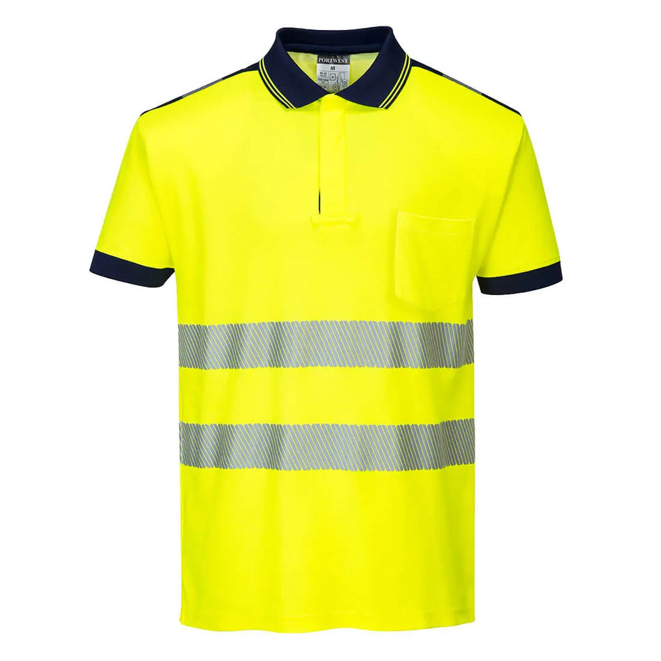PW3 Warnschutz Cotton Comfort Poloshirt kurzarm  T180 Workschutz.de