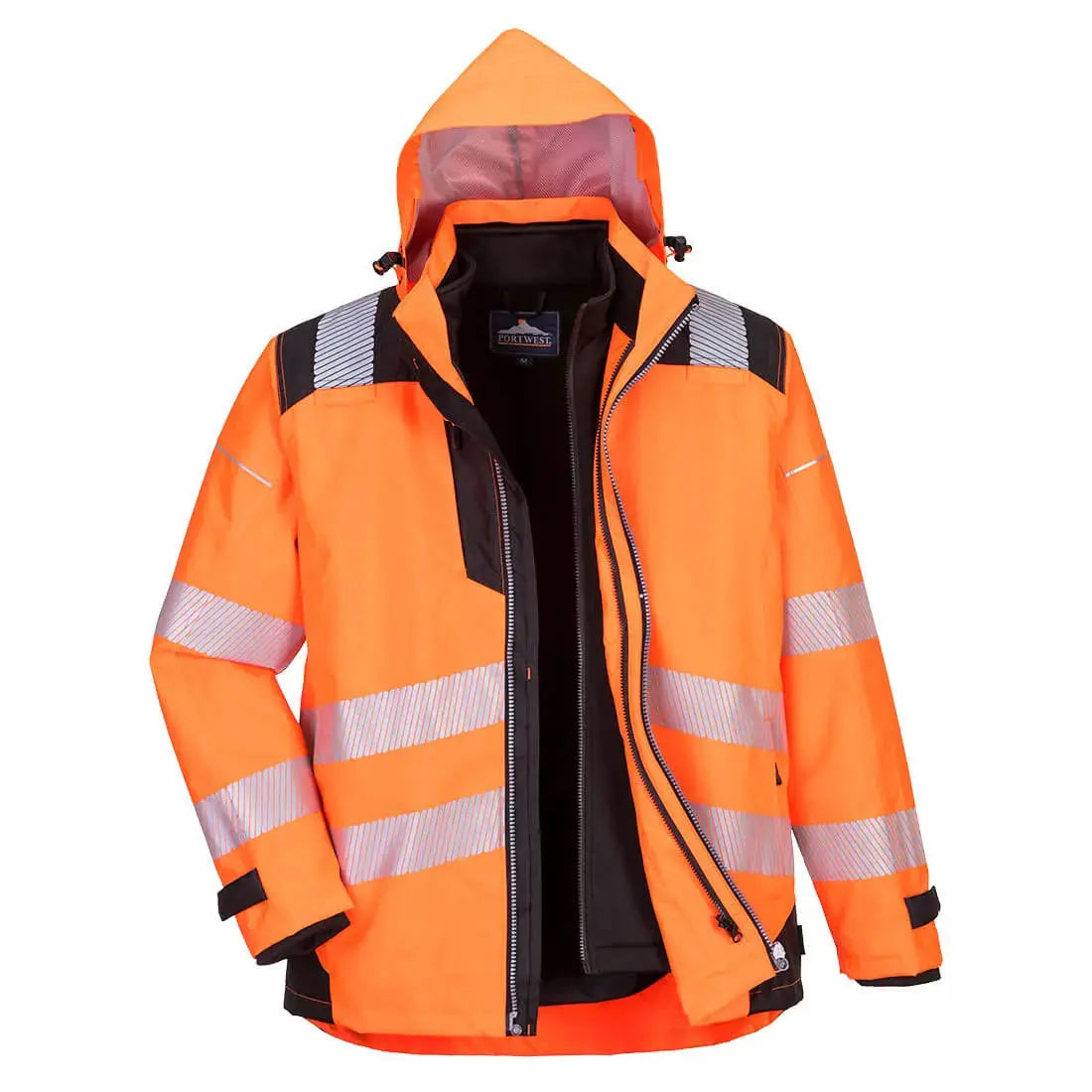 Warnschutz 3 in 1 Jacke orange schwarz Winterjacke Portwest PW365-PW3 Workschutz