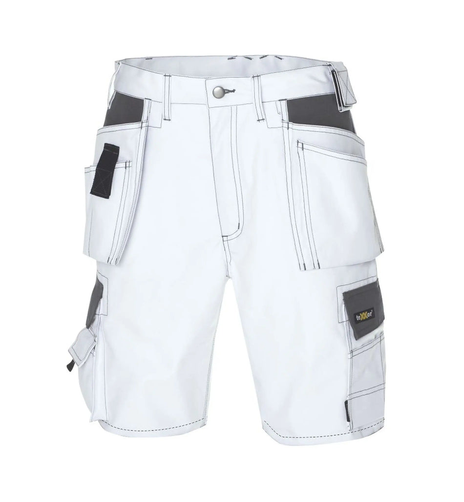 teXXor Arbeitshose Canvas (270 g/m²) Arbeits-Shorts BERMUDA workwear shorts weiß/grau 4344 - Workschutz.de