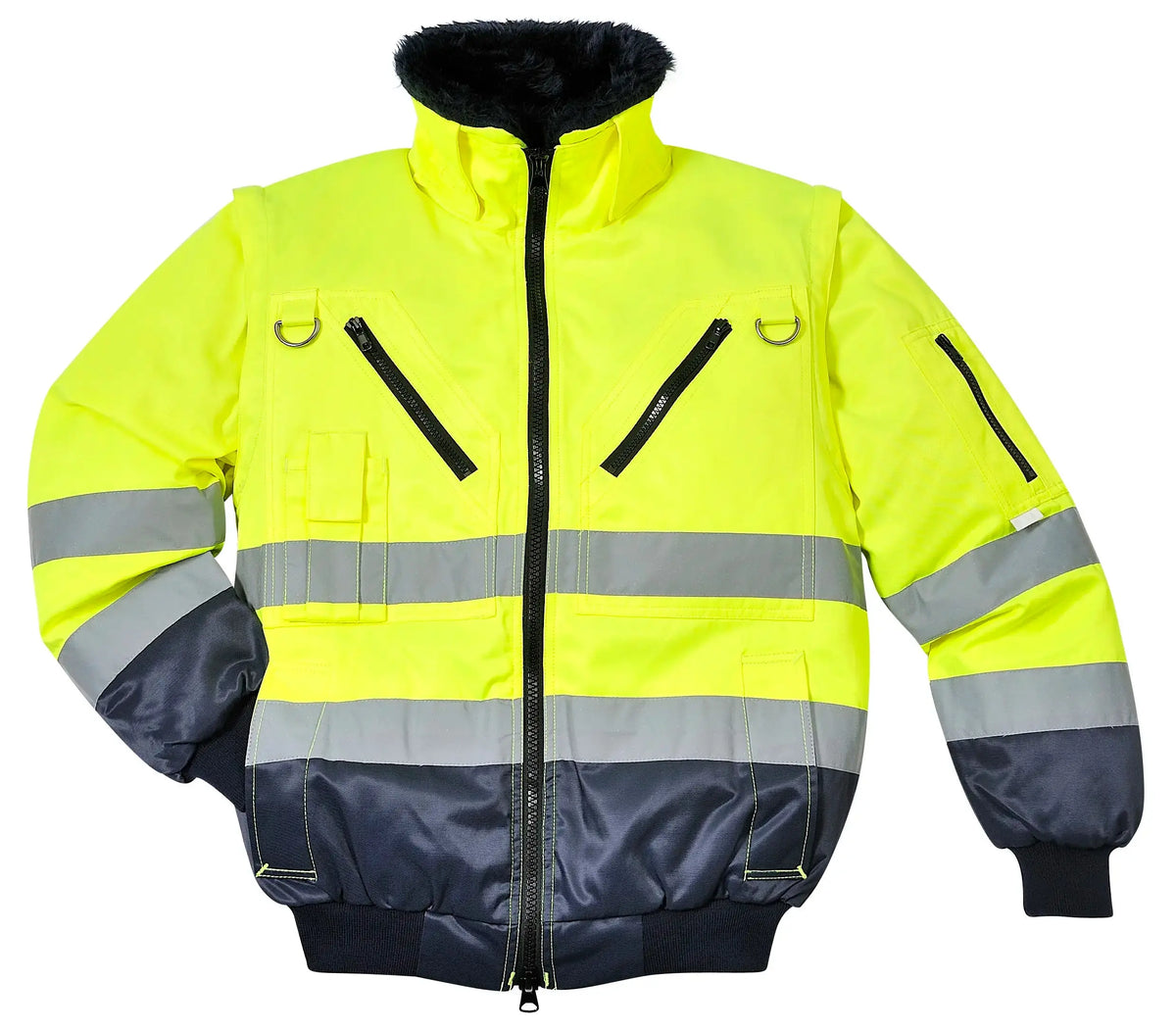 Portwest Warnschutz Pilotenjacke Winterjacke gelb/marine PJ50 Workschutz