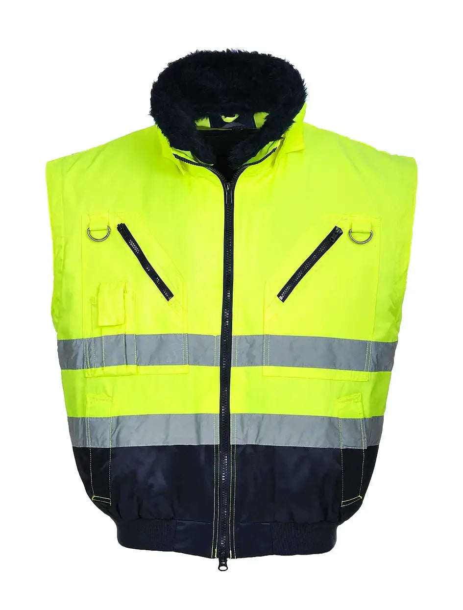 Portwest Warnschutz Pilotenjacke Winterjacke gelb/marine PJ50 Workschutz