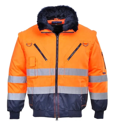 Portwest Warnschutz Pilotenjacke Winterjacke orange/marine PJ50 Workschutz