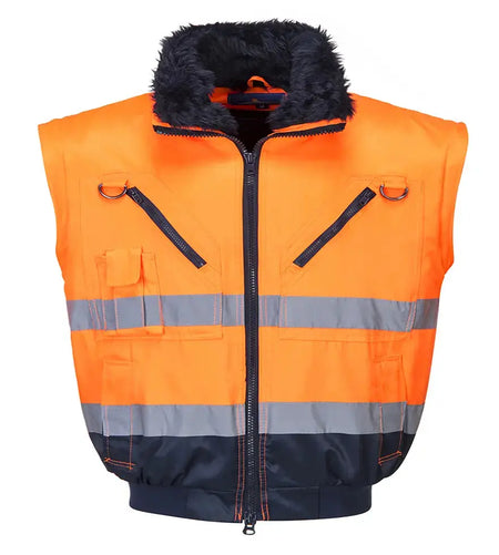 Portwest Warnschutz Pilotenjacke Winterjacke orange/marine PJ50 Workschutz