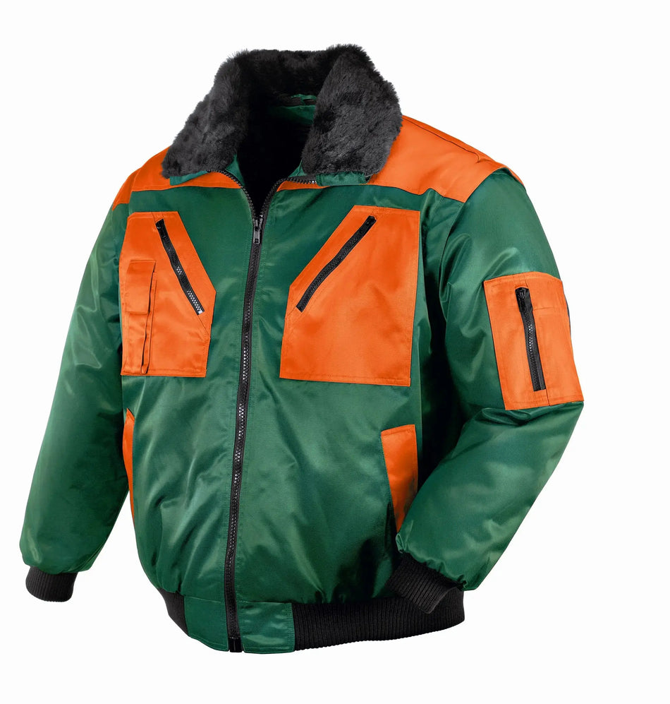 Pilotenjacke Arbeitsjacke Berufskleidung Winterjacke texxor Oslo grün/orange 4178 Workschutz