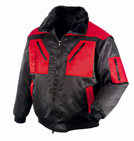 Pilotenjacke Arbeitsjacke Berufskleidung Winterjacke texxor Oslo schwarz/rot 4180 Workschutz